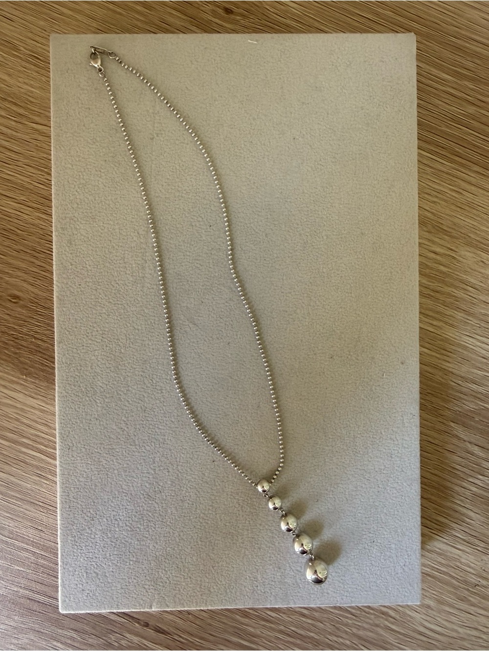 Tiffany & Co. Sterling Silver Graduated Bead Pendant Necklace